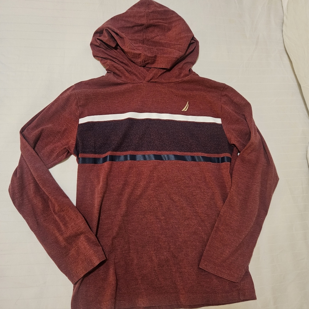 Boys Nautica Long Sleeve Hood Tee Size M